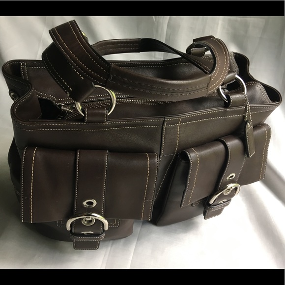 Coach Handbags - Coach Large Soho Double Pocket Leather Bag 6468